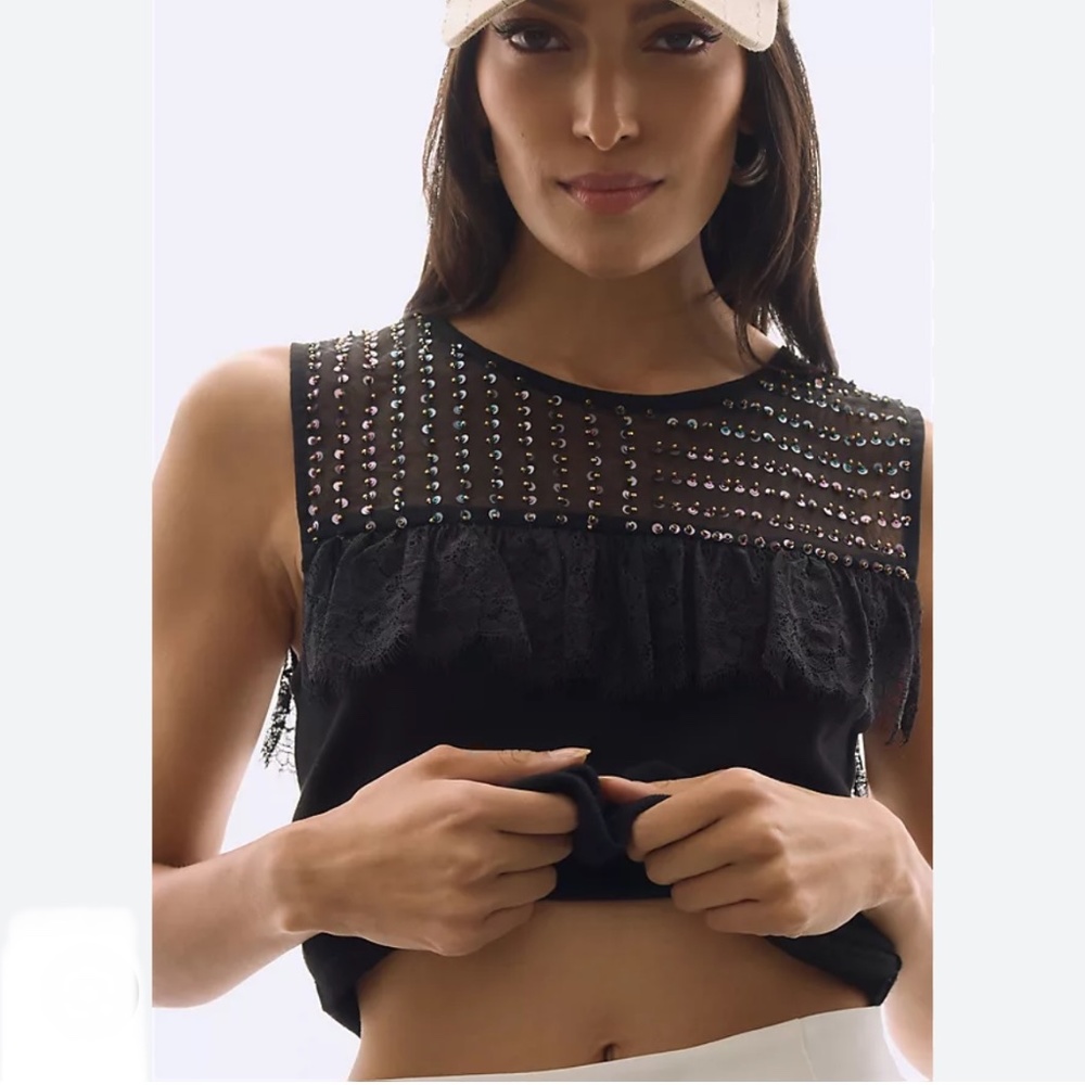 Brand New BL-NK EMBELLISHED SWEATER TANK